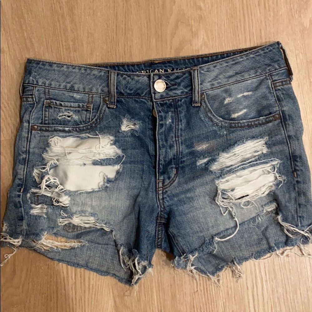 Ripped tomgirl style Jean shorts
